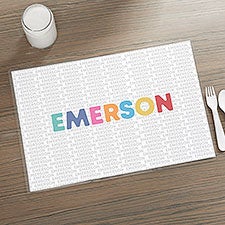 Vibrant Name Personalized Laminated Placemat  - 35711