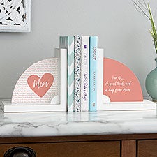 Family Heart Personalized Wooden Bookends - 35718