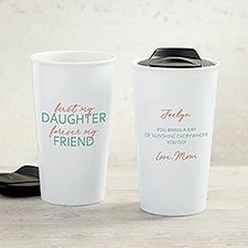 First My Daughter Personalized Double-Wall Ceramic Travel Mug - 35734