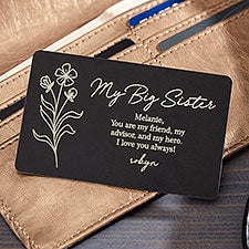 My Sister Personalized Metal Wallet Card  - 35743