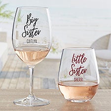 Personalized Tritan Wine Glasses - Sisters Forever - 35757