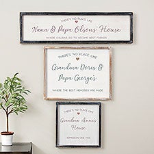 No Place Like Personalized Grandparents Barnwood Frame Wall Art - 35794