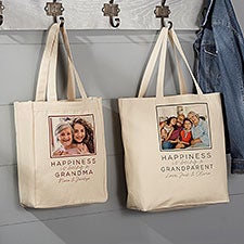 Happiness is Being a Grandparent Canvas Photo Tote Bags - 35812