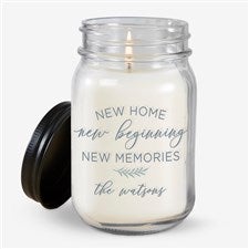 New Home, New Memories Personalized Farmhouse Candle Jar - 35826