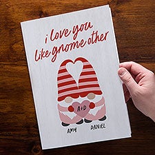 Gnome Personalized Valentines Day Oversized Greeting Card  - 35855