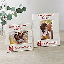 Gnome Personalized Valentines Day Shiplap Picture Frame - 35862