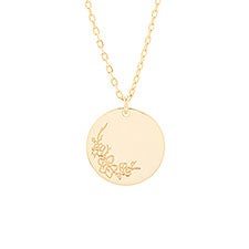 March Birth Flower Cherry Blossom Gold Pendant  - 35870D