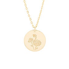 April Birth Flower Daisy Gold Pendant - 35871D