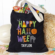 Personalized Halloween Treat Bag  - Trick or Treat Icons  - 35886