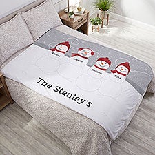 Snowman Family Personalized Weighted Blankets - 35901