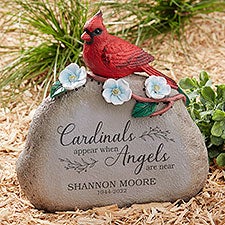 Cardinal Memorial Personalized Garden Stone with Sound  - 35915