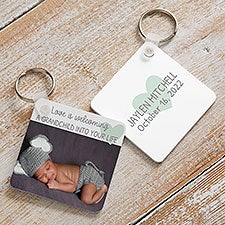 Love Is Welcoming a Grandchild Personalized Photo Keyring  - 35917