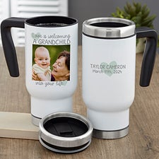 Personalized 14 oz. Commuter Travel Mug- Love Is Welcoming a Grandchild into your Life - 35925