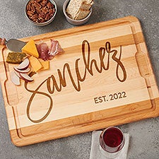 Personalized Maple Cutting Boards - Bold Family Name - 35935