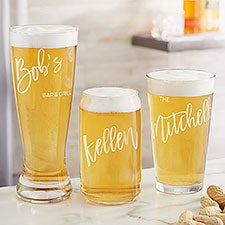 Bold Family Name Personalized Beer Glasses - 35940