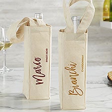 Bold Family Name Personalized Wine Tote Bag - 35944