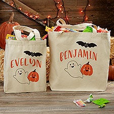 Personalized Halloween Canvas Tote Bag - Halloween Print - 35982