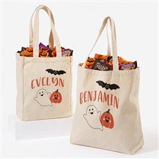Personalized Halloween Canvas Tote Bag - Halloween Print - 35982