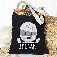 Personalized Halloween Bags - Trick Or Treat Mummy Black Tote  - 35983