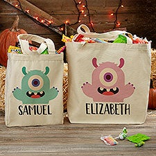 Personalized Halloween Tote Bag - Trick Or Trick Monster - 35986