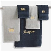 His or Hers Embroidered Luxury Cotton Bath Towel Collection  - 35990