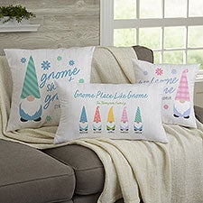 Spring Gnome Personalized Throw Pillows - 36018