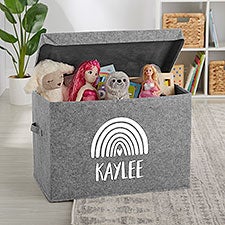 Watercolor Brights Personalized Felt Toy Box  - 36030