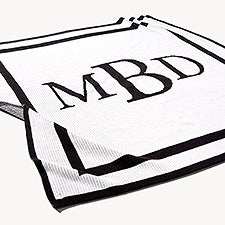 Personalized Classic Monogram Woven Blanket - 36052D