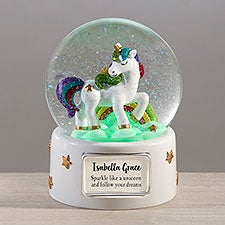 Unicorn Personalized Light Up Snow Globe  - 36079