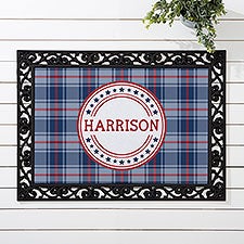 Patriotic Plaid Personalized Doormats - 36094