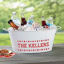 Patriotic Plaid Personalized Beverage Tub  - 36096