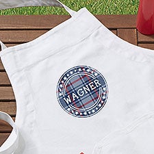 Patriotic Plaid Personalized Apron  Potholder - 36100
