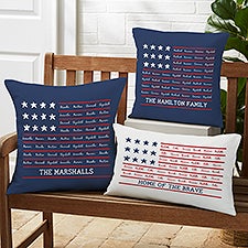 Family Name Flag Personalized Outdoor Throw Pillows - 36106