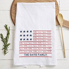 Family Name Flag Personalized Flour Sack Towel  - 36107