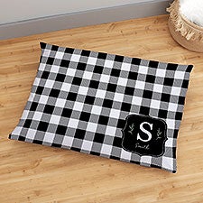 Black & White Buffalo Check Personalized Floor Pillows - 36143