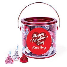 Happy Valentines Day Personalized Paint Can with Hershey Kisses - 36175D