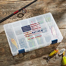 Patriotic Fishing Personalized Tackle Fishing Box  - 36180