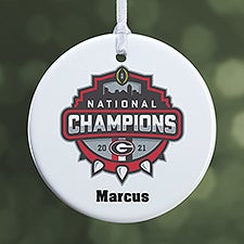 NCAA National Champions Georgia Bulldogs Personalized Ornaments - 36219