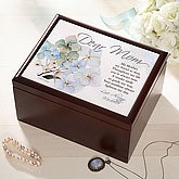 Personalized Wood Jewelry Box With Dear Mom Design - 3622