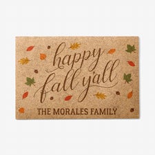 Personalized 18x27 Synthetic Coir Doormat - Happy Fall Yall - 36251