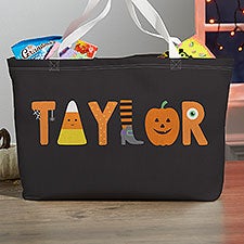 Personalized Halloween Treat Bag - Trick or Treat Icons - 36252