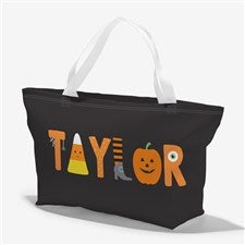 Personalized Halloween Treat Bag - Trick or Treat Icons - 36252
