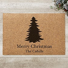 Winter Silhouette Personalized 18x27 Synthetic Coir Doormat - 36254