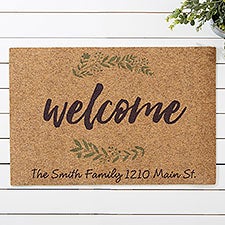 Personalized 18x27 Synthetic Coir Doormat - Cozy Home - 36255
