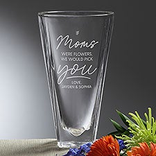 Loving Words To Mom Etched Crystal Vase  - 36266