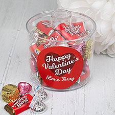 Happy Valentines Day Personalized Container with Hersheys & Reeses Mix  - 36289D