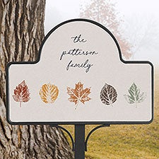 Stamped Leaves Personalized Magnetic Garden Sign  - 36320