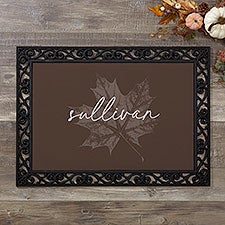 Stamped Leaves Personalized Fall Doormats - 36357