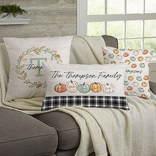 Personalized Throw Pillow - Family Pumpkin Patch - 36371