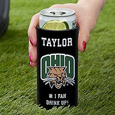 NCAA Ohio Bobcats Personalized Slim Can Cooler - 36434
